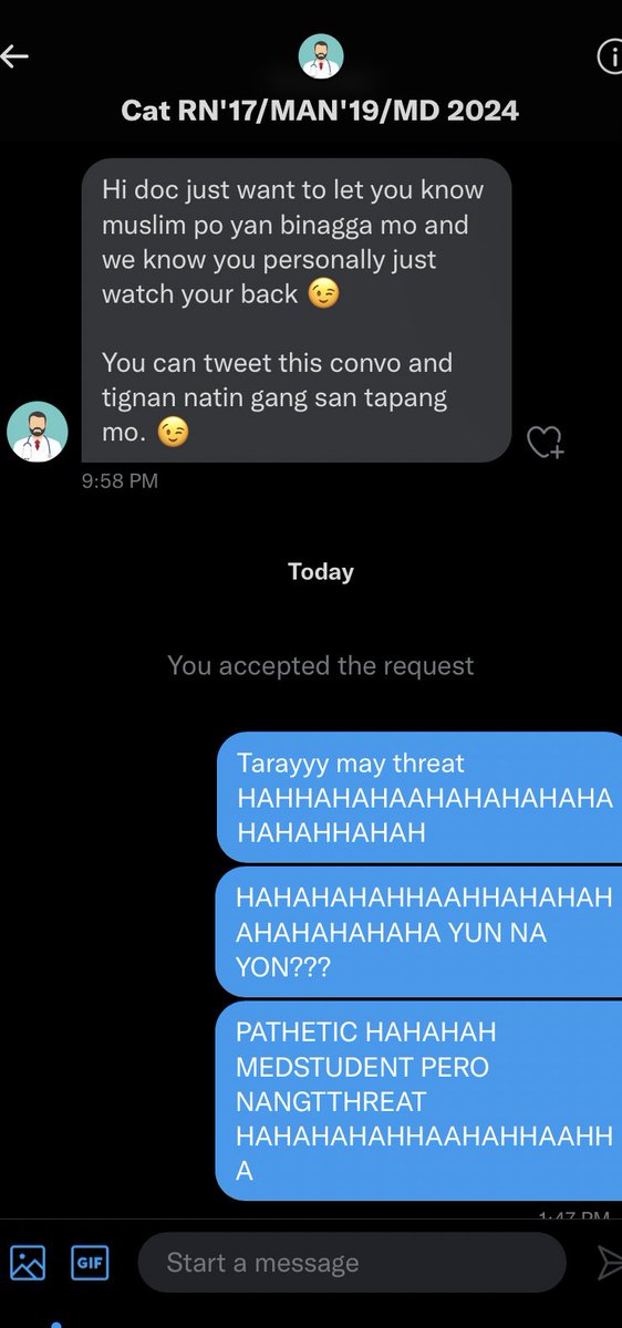 doc_lings's tweet image. I CAN TWEET THIS CONVO DAW HAHAHAHAH tarayyy nangtthreat! 😬😬😬😬