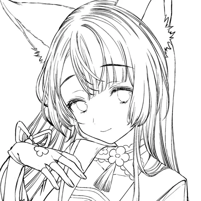 良い感じのお顔線画になった! 