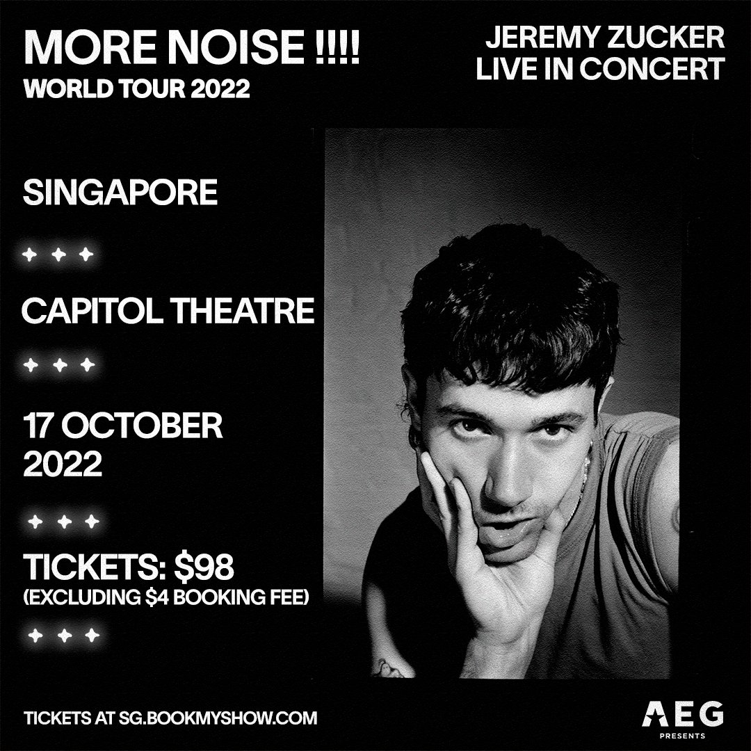 universalmusg's tweet photo. Hey kids, stop being depressed because @jeremyzucker came thru 😎 

Catch him live at Capitol Theatre on 17 October! Stop thinking 2 much and get your tix at https://t.co/HlHHiCx7Wg on 30 August 🖤 https://t.co/3l8sDiJvTS