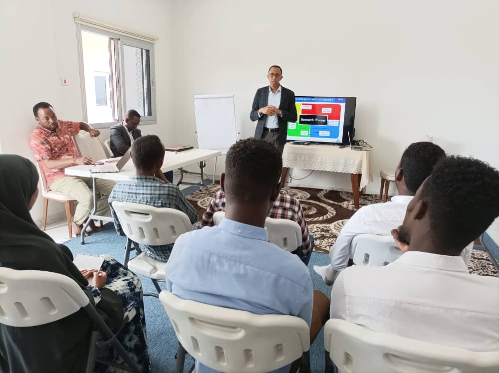 SIPAMinstitute's tweet photo. Providing training to research interns working on different stages of the research cycle. These short-term placements allow students to do actual #research. #somalia https://t.co/OQKI7mvTRy