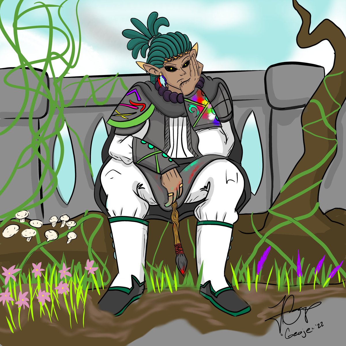 geojeverse's tweet photo. #strixhaven #ttrpgcommunity #jgeovannyart #astralelf #druid #geojeverse #originalcharacter #DnDcharacter https://t.co/HoQTMTl068
