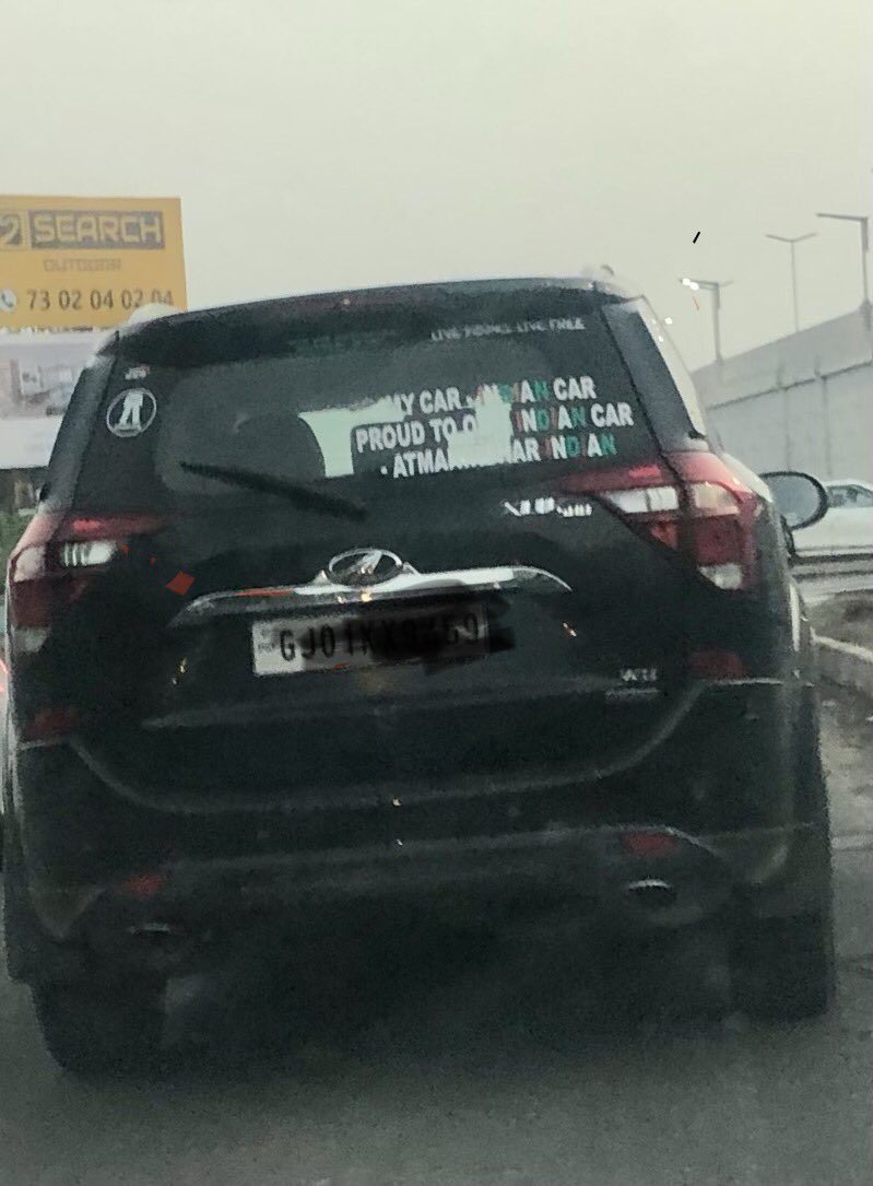 imAJ_jay's tweet photo. ‘My Car Indian Car, Proud to Own Indian Car, Atman nirbhar Indian’ 

Proud to see Mahindra Owners Proudly Driving Proud India Cars!
@anandmahindra #mahindra #xuv https://t.co/VBf2oSJ7s5