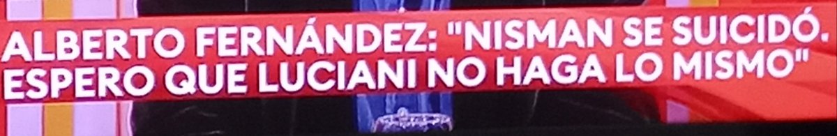 Repudiamos los gravísimos dichos del "Presidente de la República Argentina". 
Ni Nisman se suicidó y más aún,el Fiscal #Luciani goza de muy buena salud física y MENTAL. Esta sugestiva aseveración pone al P.E. en el lugar más oscuro de la historia democrática Argentina!
