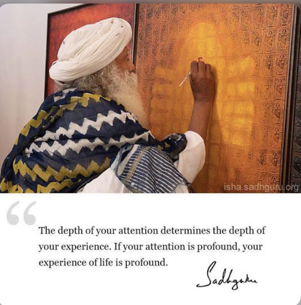 ISHA45620763's tweet photo. @SadhguruJV If our attention is on,without any kinds of thoughts or judgments, will naturally become intuitive. Let’s all try to become intuitive 🙏 https://t.co/tyX39E4ABm