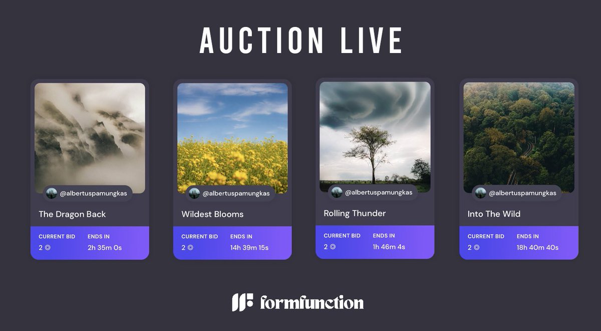 Yoo Fams 🙌🏻✨📸🌪

my live auction on <a href="/formfunction/">Formfunction</a>
 from the series “nature abstract” and “art of travel” ⛰🚐🌅🌼

🧵The Auction Link and Details down below