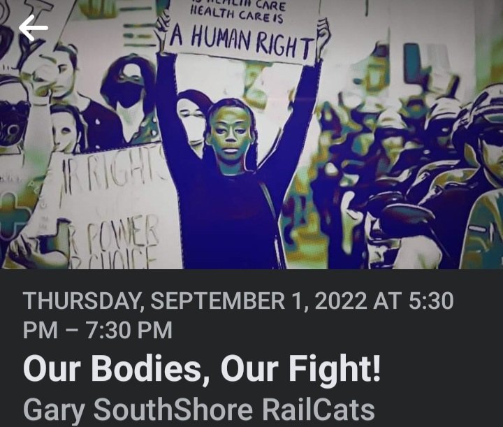 "We must #fightback against criminalization, #abortion stigma &amp; misinformation, &amp; advocate for full healthcare access for all.  Rally &amp; walk along 5th Ave, across the street from Railcats Stadium in #GaryIN. Wear green, bring a green scarf or bandana in solidarity." Share &amp; join!