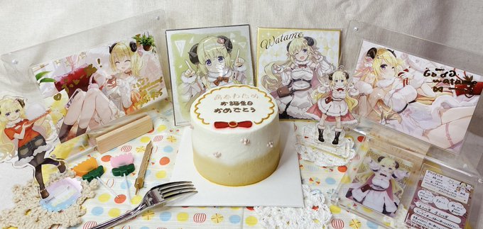 わための誕生日には、わためさんのケーキを作りました
柔らかい綿毛、リボン、花で飾られている🐏✨

#わためいとの自由研究
#つのまきあーと 