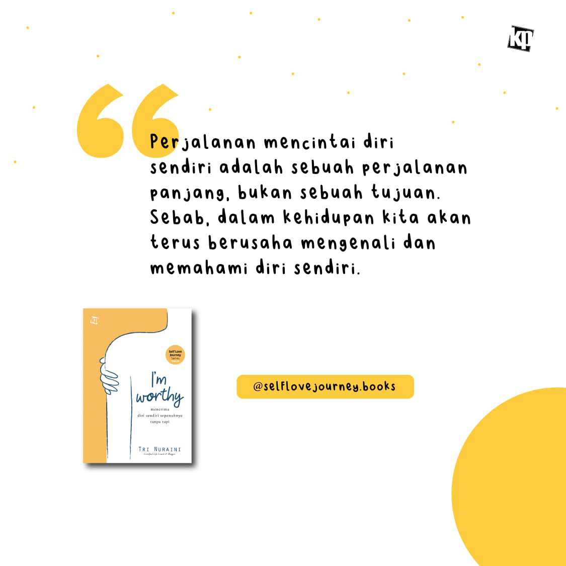 republikfiksi's tweet image. Jadi buat yang merasa belum mencintai diri sendiri, tetap semangat ya🥰

Pre-order 'I'm Worthy' dibuka sampai tanggal 2 September 2022. Buat yang belum checkout, disegerakan ya!

#republikfiksi #imworthy #trinuraini #selfimprovement