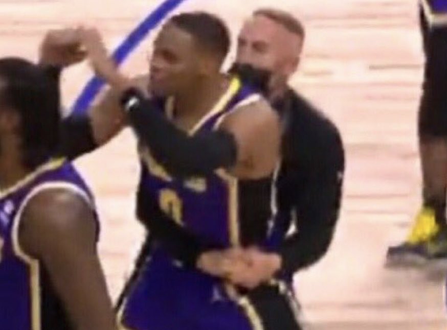 NBAMemes's tweet photo. Westbrook to Pat Bev on the first day of practice https://t.co/Zh2kMNo60f