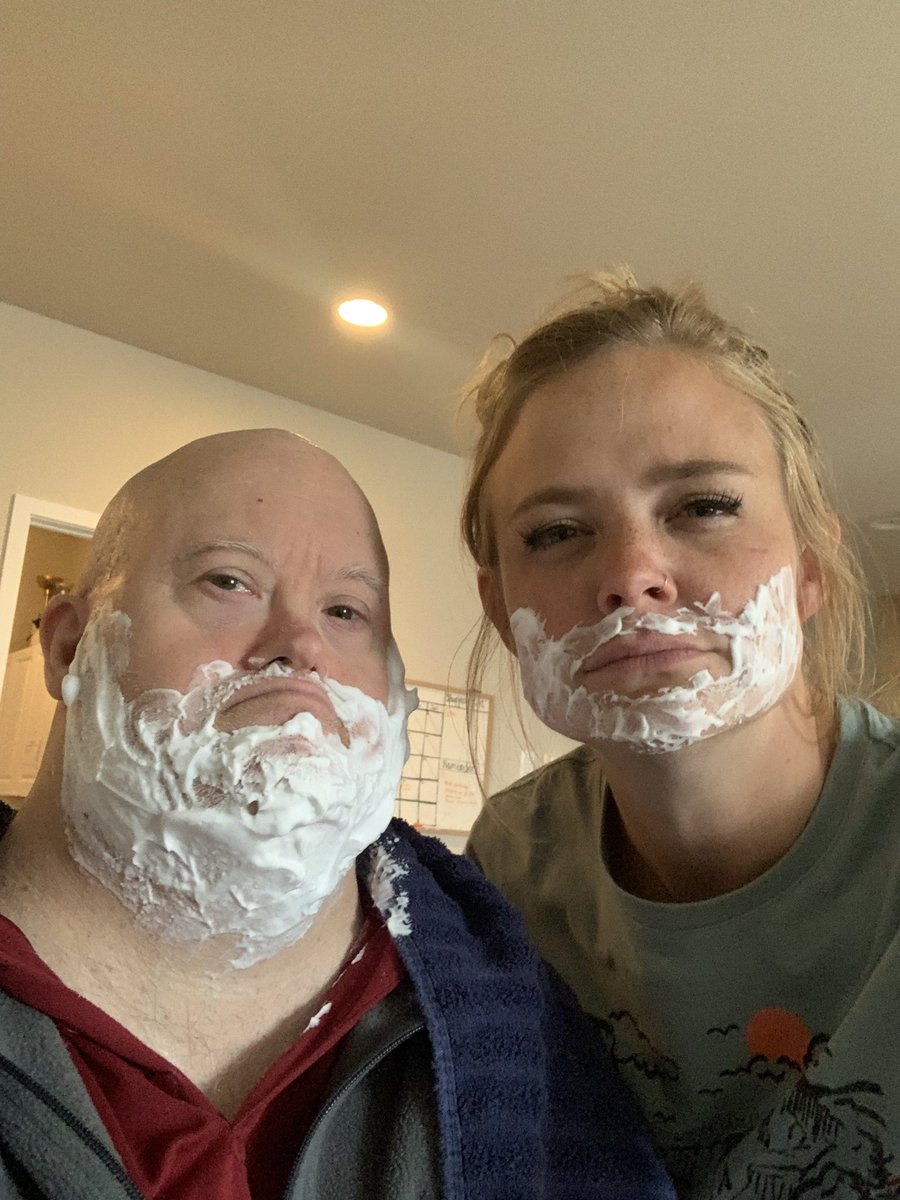 CCRIAmber's tweet photo. When we were about to shave his beard Greg joked that I should shave my beard. Boom, challenge accepted. @CCRIMoorhead https://t.co/mk3AJutNM0