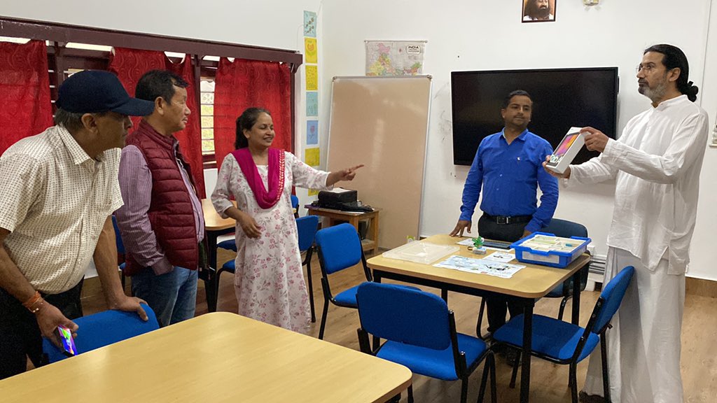 EMRS_Lumla's tweet photo. AP State Director #Skill_Development Mr Subu Tabin visits campus. Demo of #Robotics, #Science_Lab, #Boxing, #facilities for students were displayed. He inspired student to have big goals & work hard for them, appreciated. @nests_emrs @TribalAffairsIn @PemaKhanduBJP @SriSri https://t.co/i0MHHCIsK5
