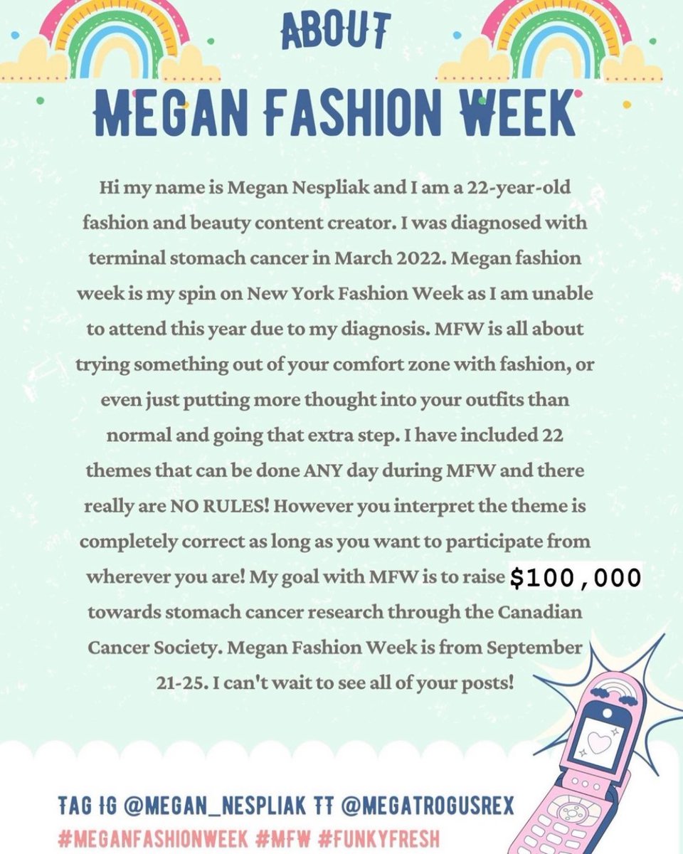 Berley27's tweet photo. @chrissyteigen please help - this young woman has terminal stomach cancer  and is trying to raise money and awareness - check out her Instagram - @megan_nespliak https://t.co/hWclJnRhuC