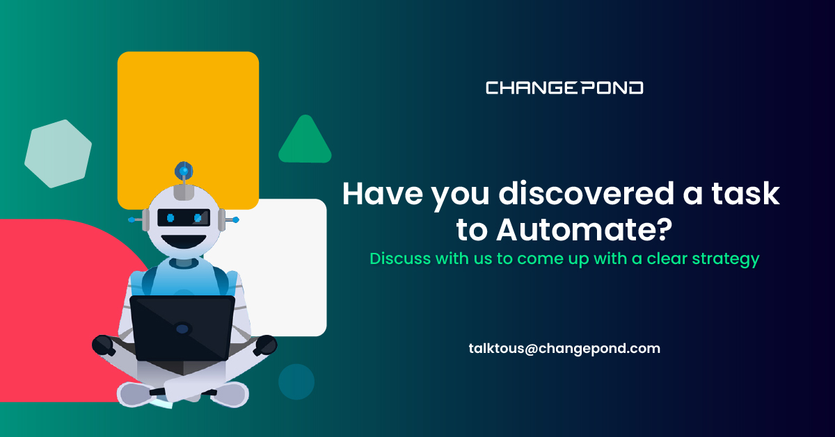 changepondonweb's tweet photo. Identifying the areas to automate is the first step in the Automation path. Get a consultation from @changepondonweb's Automation experts to get it on the right track to avoid complications.
https://t.co/MvE8hFfLKI

#automation #machinelearning #processautomation #robots https://t.co/pUrxfv6Fiu