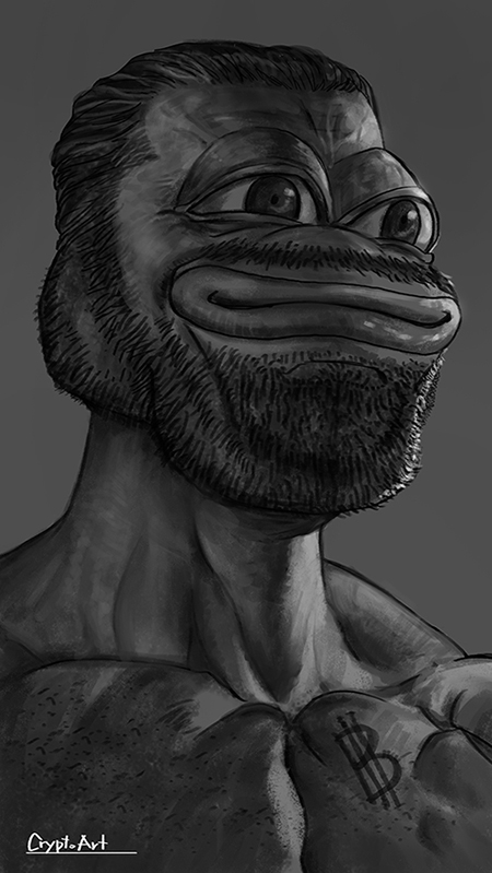 Giga Chad Pepe!!! Share this if you like 😊
#NFT #pepethefrog #btc #crypto #pump #dump #collectible  #bitcoins #chad #Pepe