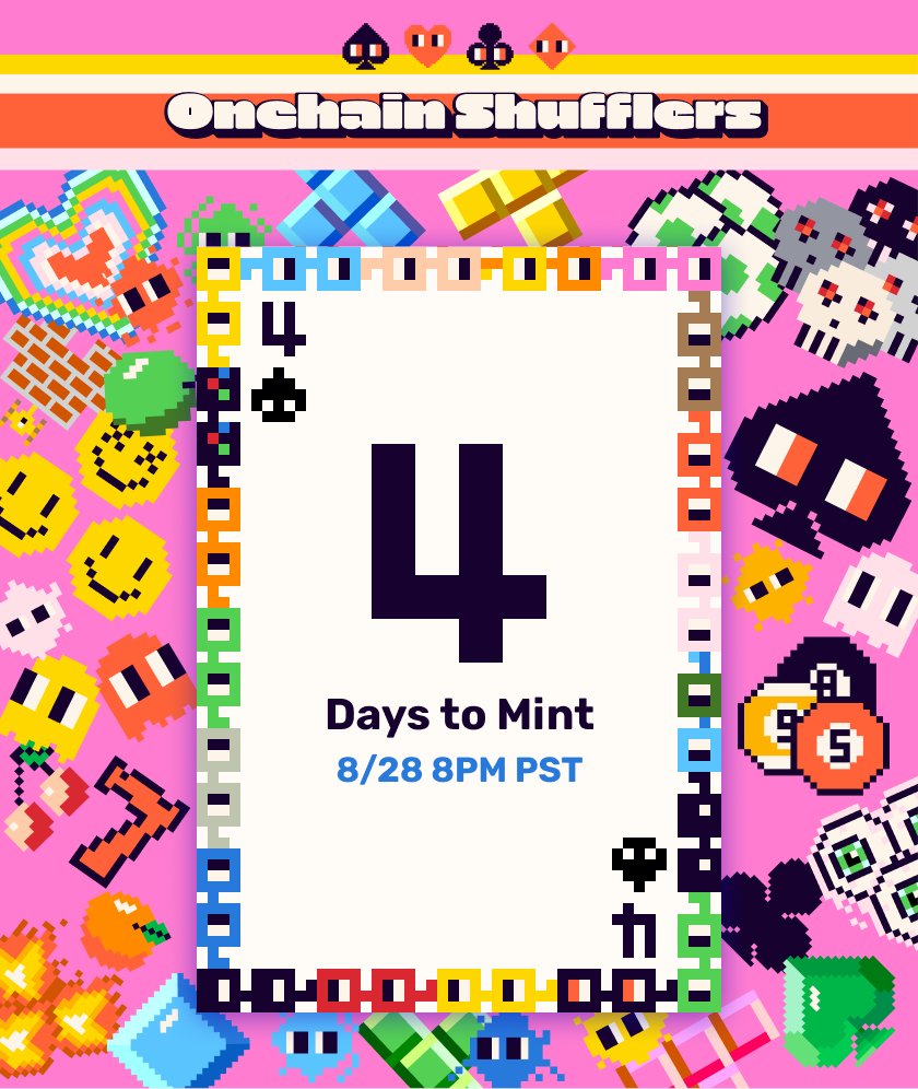 GN Shufflers💤

The final countdown is 🔛

Save the date: 8.28 8 PM PST🚀

Let's #SHUFFLE!

#NFTdrop #NFTCommunity #NFT #NFTProject