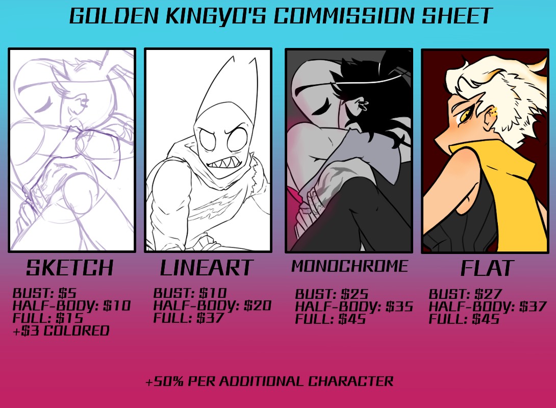 Goldeninuse's tweet photo. Commission Prices
#artcommissions #commissions #opencommissions https://t.co/lywLE0wuzY
