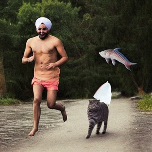 お魚咥えたドラ猫追いかけて 裸足で駆けていく陽気なサザエさん というテーマでaiに描いて貰った結果 なぜかインド人が現れた Togetter