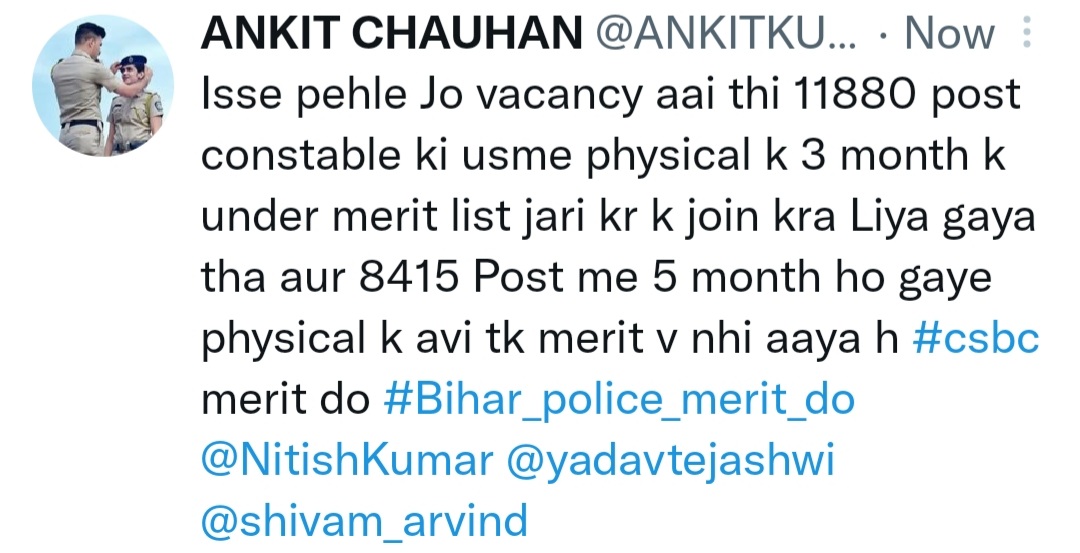 ANKITKU04734313's tweet photo. #Bihar_police_merit_do @NitishKumar @TejYadav14 @TejYadav14 #csbc https://t.co/2tokM6uAqr