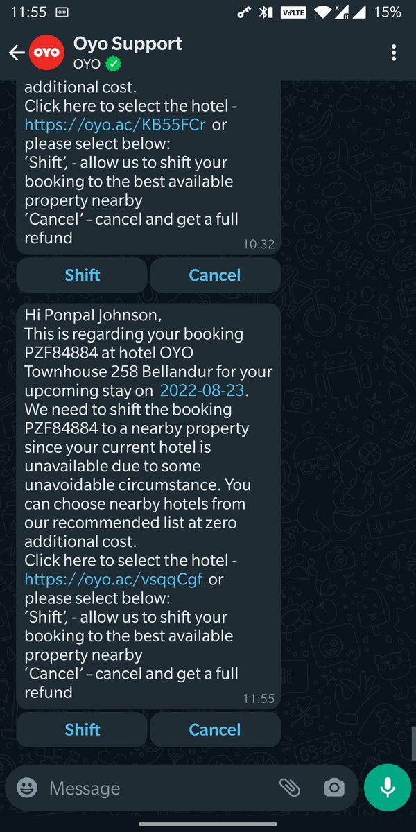 ponpaljohnson's tweet photo. @riteshagar What's the point when OYO keep shifting hotel booking @ 3 diff hotels in last 30 min right before checkin. Wish you know what's like driving back and forth in BLR traffic. Please don't ducking give gyan bro. Fix your business and lecture later. Disappointing! Worst exp @oyorooms https://t.co/fd4FSPAhLZ