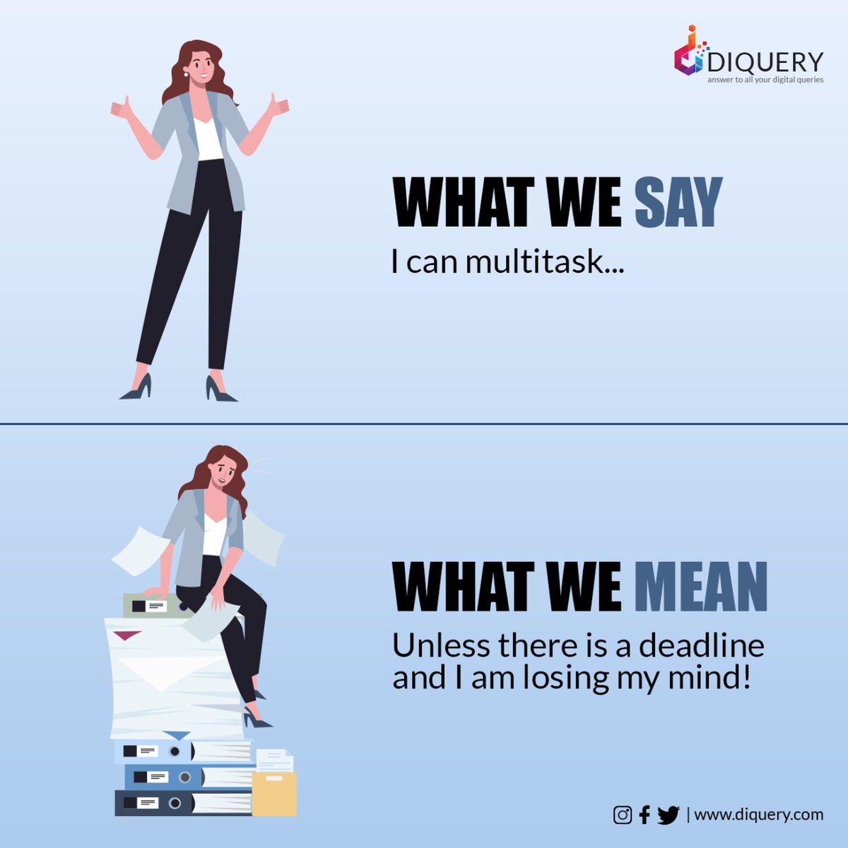 Diquerydigital's tweet photo. 𝐖𝐚𝐫𝐧𝐢𝐧𝐠
These stunts are performed by trained professionals. 
Do it at your own risk!

#deadlineday #clientexpectations #expectationsvsreality #multitasking #Agencylife  #clientbelike #whatwesay #lastminutework #deadlines #whatwemean #Digitalmarketing #DigitalAgency https://t.co/E6MLZoHItF