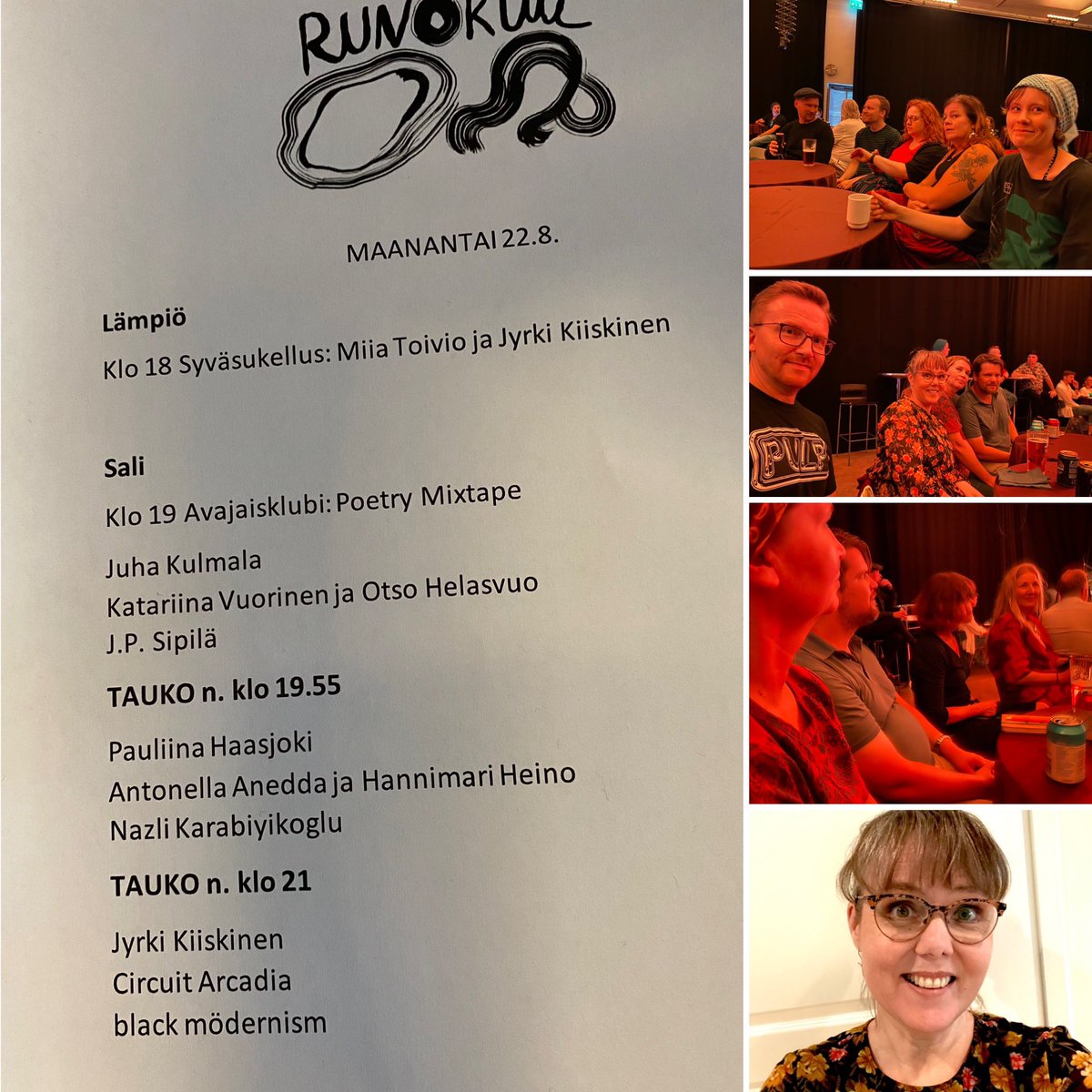 EssiJuvakka's tweet photo. Ihana ilta Runokuun merkeissä Kriittisen porukalla Tiivistämöllä. Kiitos kaikille. #Runokuu #runous #runot #kirjat #kirjoittaminen #kirjallisuus #kulttuuri #tiivistämöhelsinki #kriittinenkorkeakoulu #kriittinenkk https://t.co/3W5l99gn6P