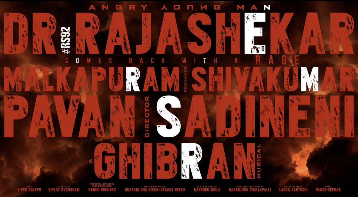 ActorRajasekhar's tweet photo. My next with @pavansadineni
Title announcement soon 🙏🏽😊
@GhibranOfficial
Decode the title from this poster and comment 😊 https://t.co/oJB6PIUV2O