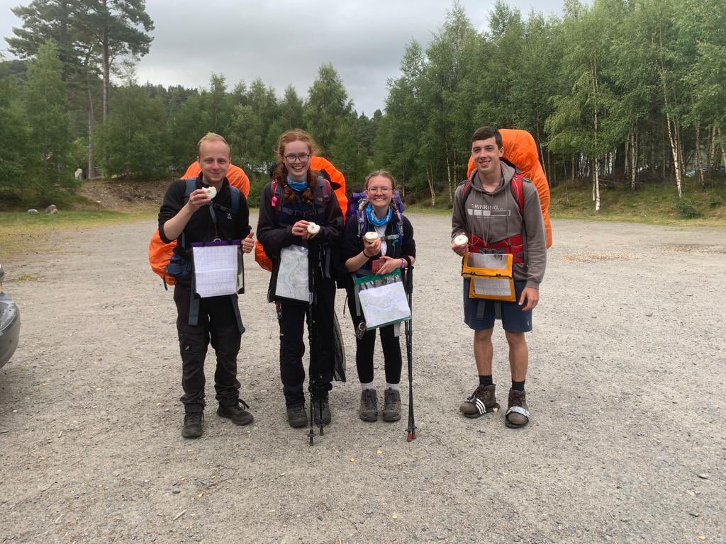 DofEatKGS's tweet photo. Truly phenomenal people💪🎉Congratulations to Bent, Kirstie, Siobhan &amp; Dodie who successfully completed the expedition section of their Gold DofE level after 4 days of hike through the Cairngorms 🏕🗺🧭🥾🩴
We are so so proud of them 🤩#DofE https://t.co/4ZmAK1s7bp