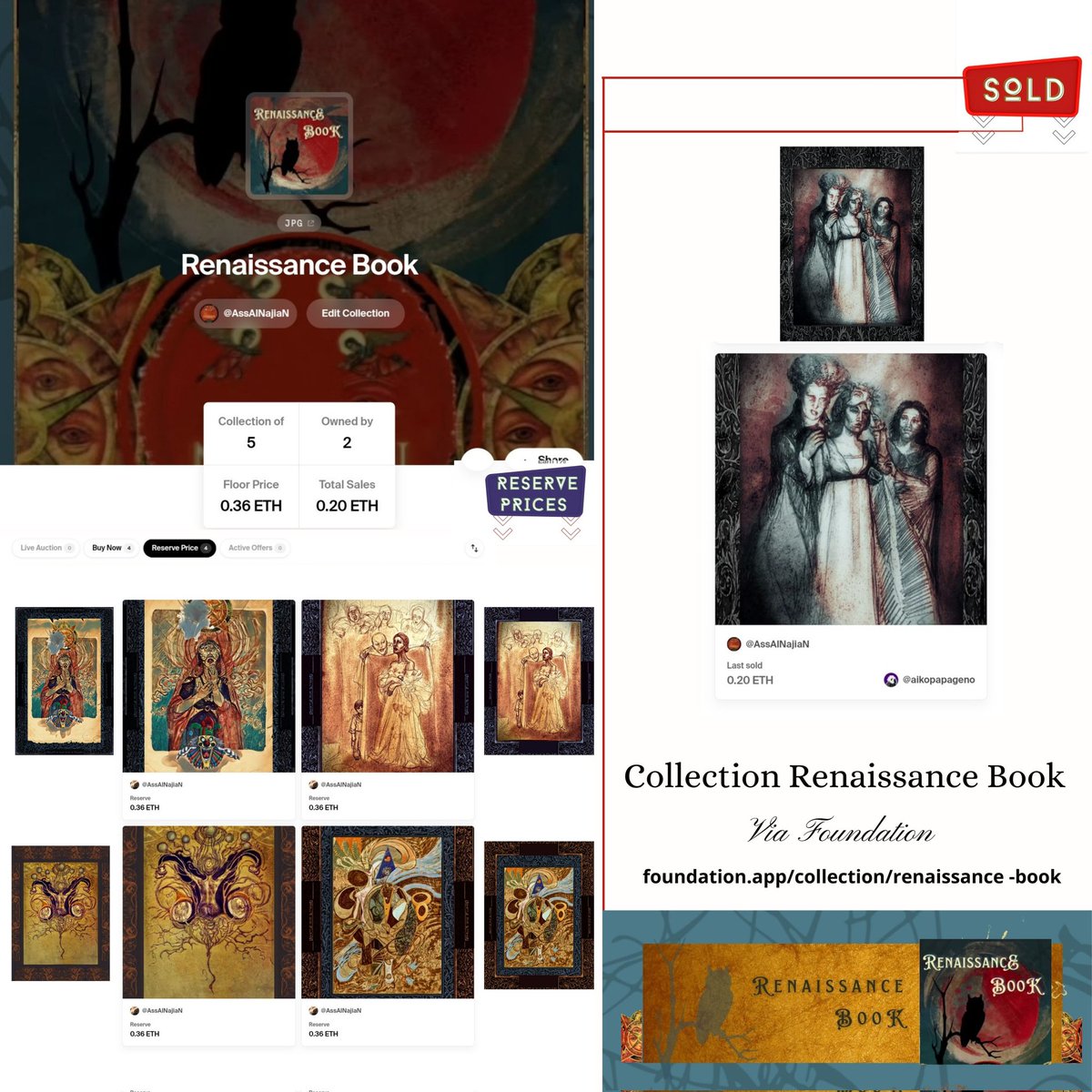 GM MY FaM 🪁Friends

#Renaissance_Book collection via Foundation 
Mildew♦️0.36 $eth
Adam &amp; Eve♦️0.36 $eth
Mephisto♦️0.36 $eth
Generator♦️0.36 $eth
Blind Temptation✨Sold

foundation.app/collection/ren…
Creator #NajiaN 

Thank you for apprection of Artists &amp; 🎨 Art 
#nftart #NFTcommunity