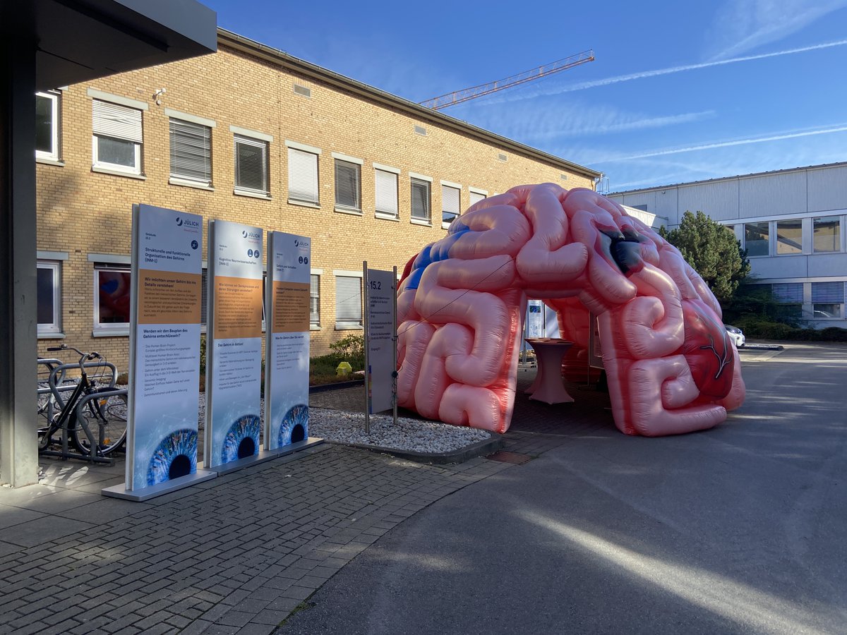 fzj_inm7's tweet photo. Am Sonntag hat das @fz_juelich wieder den #TagderNeugier veranstaltet. Vor unserem aufblasbaren Gehirn durften wir zahlreiche Besucher, sowie @InaBrandes @MKW_NRW in Empfang nehmen und über unsere Forschungsinhalte berichten
#KI #machinelearning #Gehirn @INM7_ISN https://t.co/TPlyvgD0is