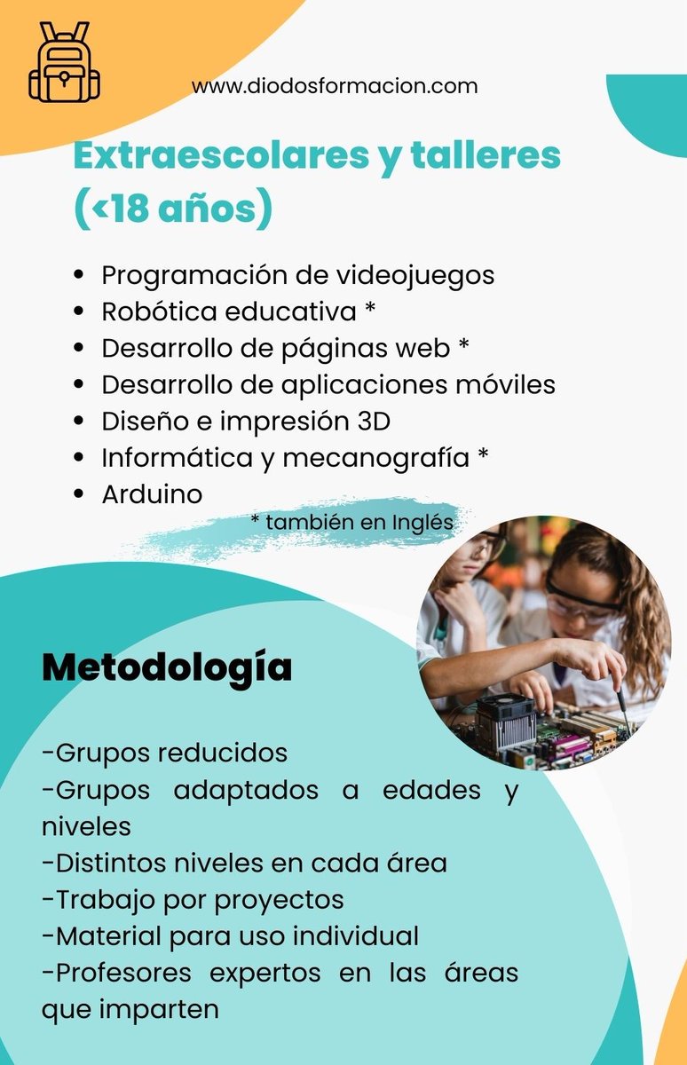 CC_Isilla's tweet photo. En @DiO2_formacion ya tenéis abiertas las inscripciones para el nuevo curso. #arandadeduero #formacion #robotica https://t.co/KZ5mo1j0RG
