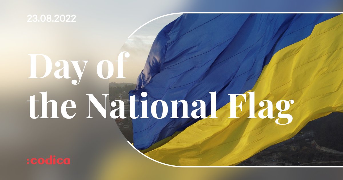 CodicaCom's tweet photo. The Day of the National Flag in Ukraine is celebrated on August 23. 

The National Flag is one of the official symbols of state sovereignty. The heart of every Ukrainian beats faster when the national flag is raised.

Glory to Ukraine! 🇺🇦 https://t.co/UegoIbyQqI