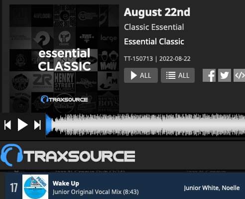 MusicTheoryProd's tweet photo. Thanks to @traxsource for including "Wake Up" by @JuniorWhiteDJ &amp; Noelle in the Essential Classic Chart. MUSIC THEORY PRODUCTIONS. https://t.co/8rZqDFfnOo https://t.co/Yxk6adrgUm