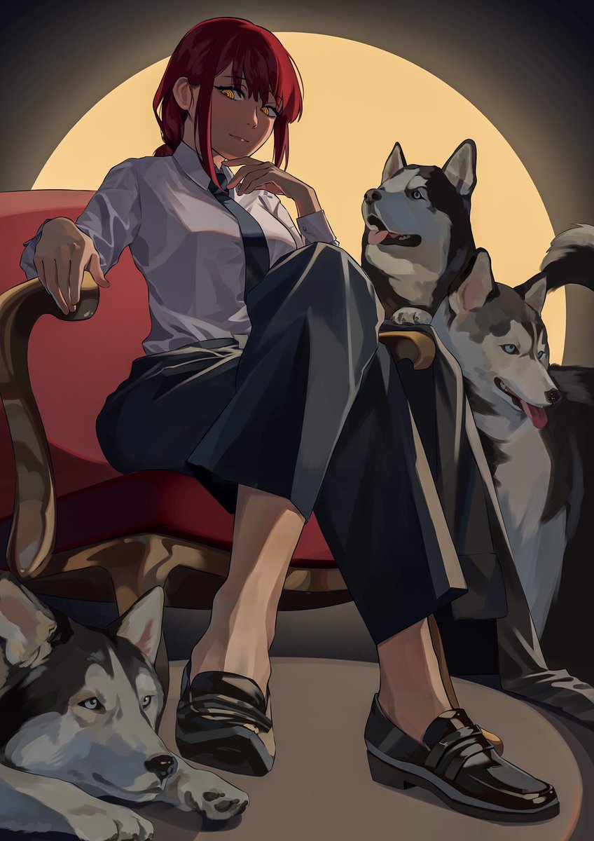 Makima and her pet 🙃  Chainsaw, Anime girl, Anime