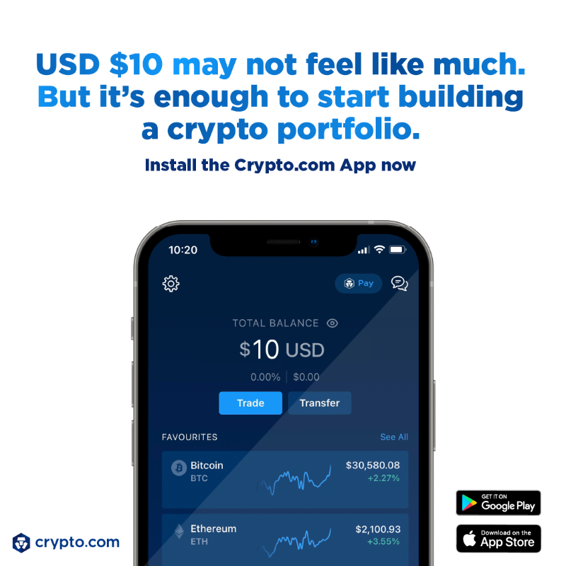 cryptocom's tweet photo. 🔊 Start your crypto journey with simply USD $10
🔥  Join 50M+ users trading 250+ cryptocurrencies
✅  Download Cryptocom App Now