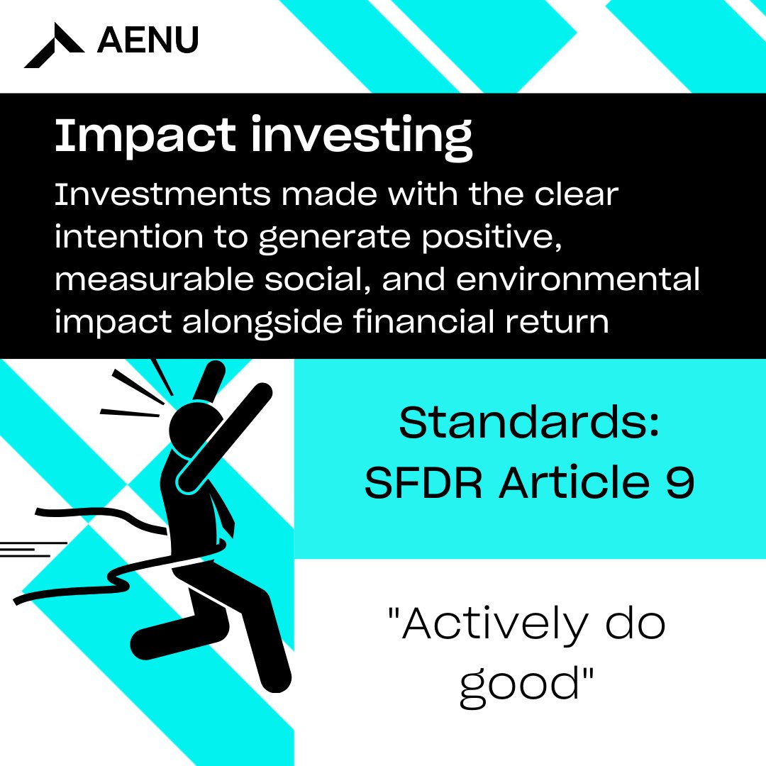 Aenu_impact's tweet photo. 💡Yesterday we covered how AENU categorizes companies &amp; what we mean by an "impact company." Today, we cover how we categorize different kinds of investing &amp; how investing has evolved towards impact. Have a flick through below for our overview.  👇
#impactinvesting #investing #VC https://t.co/YzDpNQJhD6