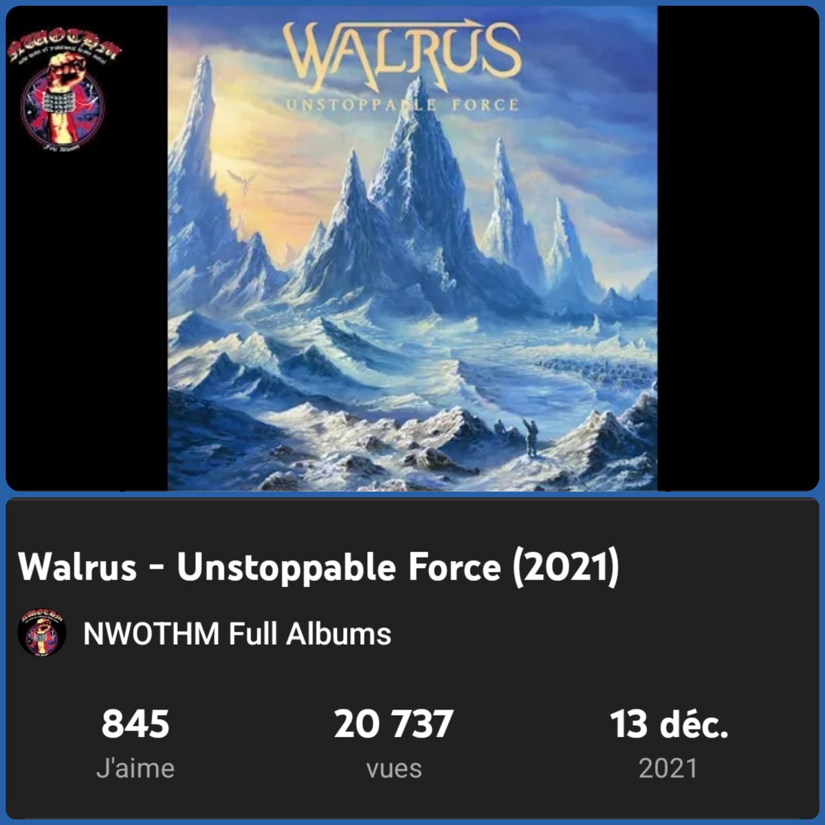 WalrusMetal's tweet photo. Wow we did hit 20'000 views on the #NWOTHM Full Albums youtube channel.
Awesome !
https://t.co/DBRaVIVo5Y https://t.co/mmrzPKx2mf