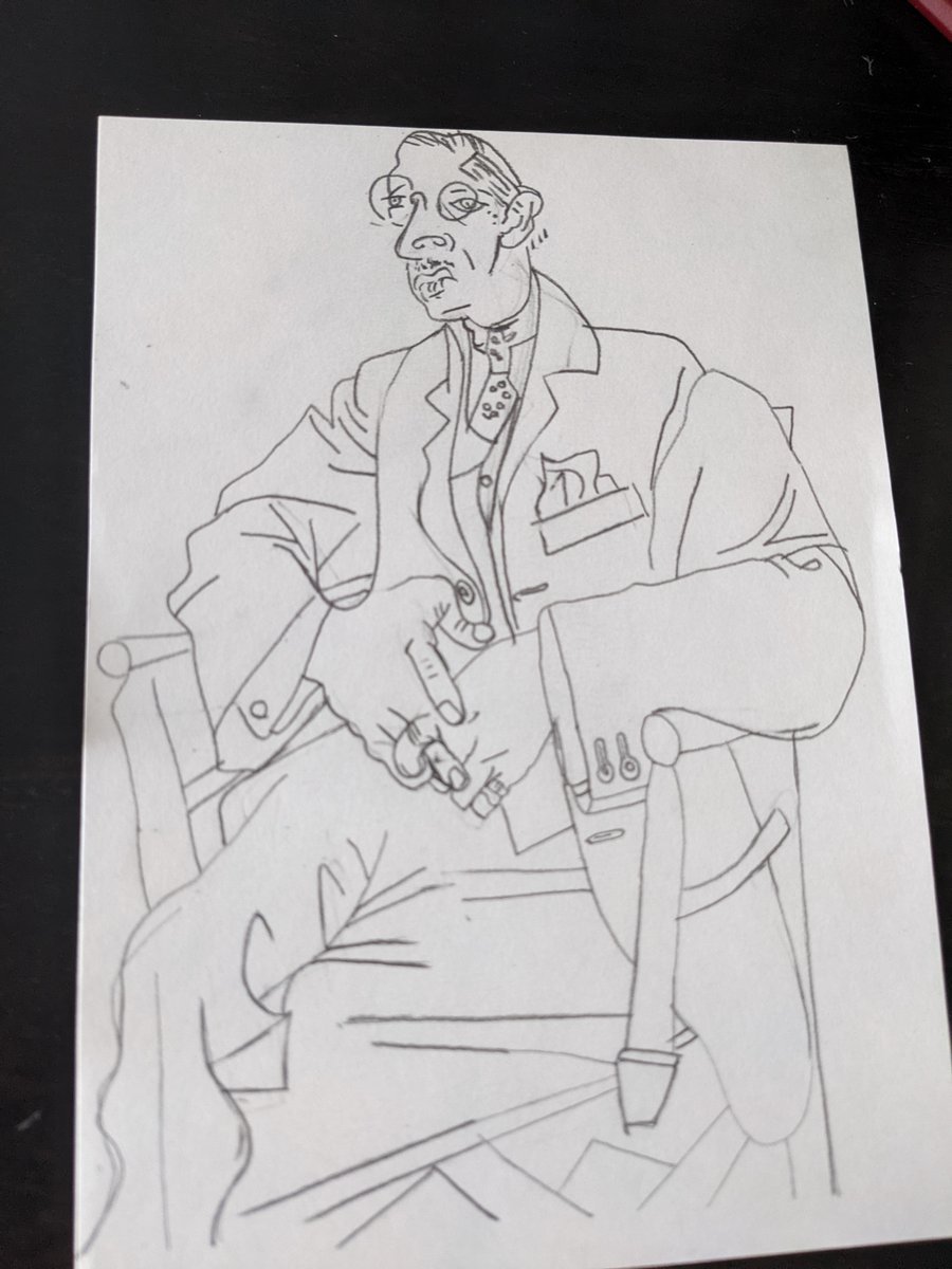 chai_n_cry's tweet photo. Reading The Artist's Way and Drawing On The Right Side of the Brain together means that I not only make art but also share it with all my (4) friends. 

Here's my attempt at copying Portrait of Igor Stravinsky upside down. 

No art is bad art? https://t.co/15rvgiJb9k