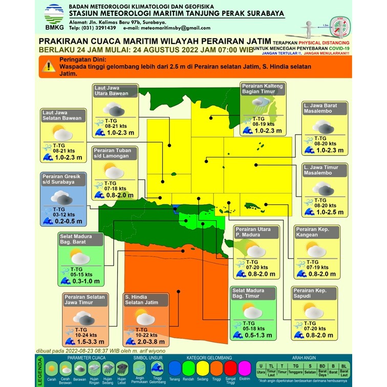 bmkgtuban's tweet photo. Malam ini tinggi gelombang di perairan Tuban - Lamongan berkisar antara 0.75 - 1.75 meter, untuk besok gelombang masih tinggi mencapai 0.8 - 2.0 meter.. https://t.co/s0NN4shdyE