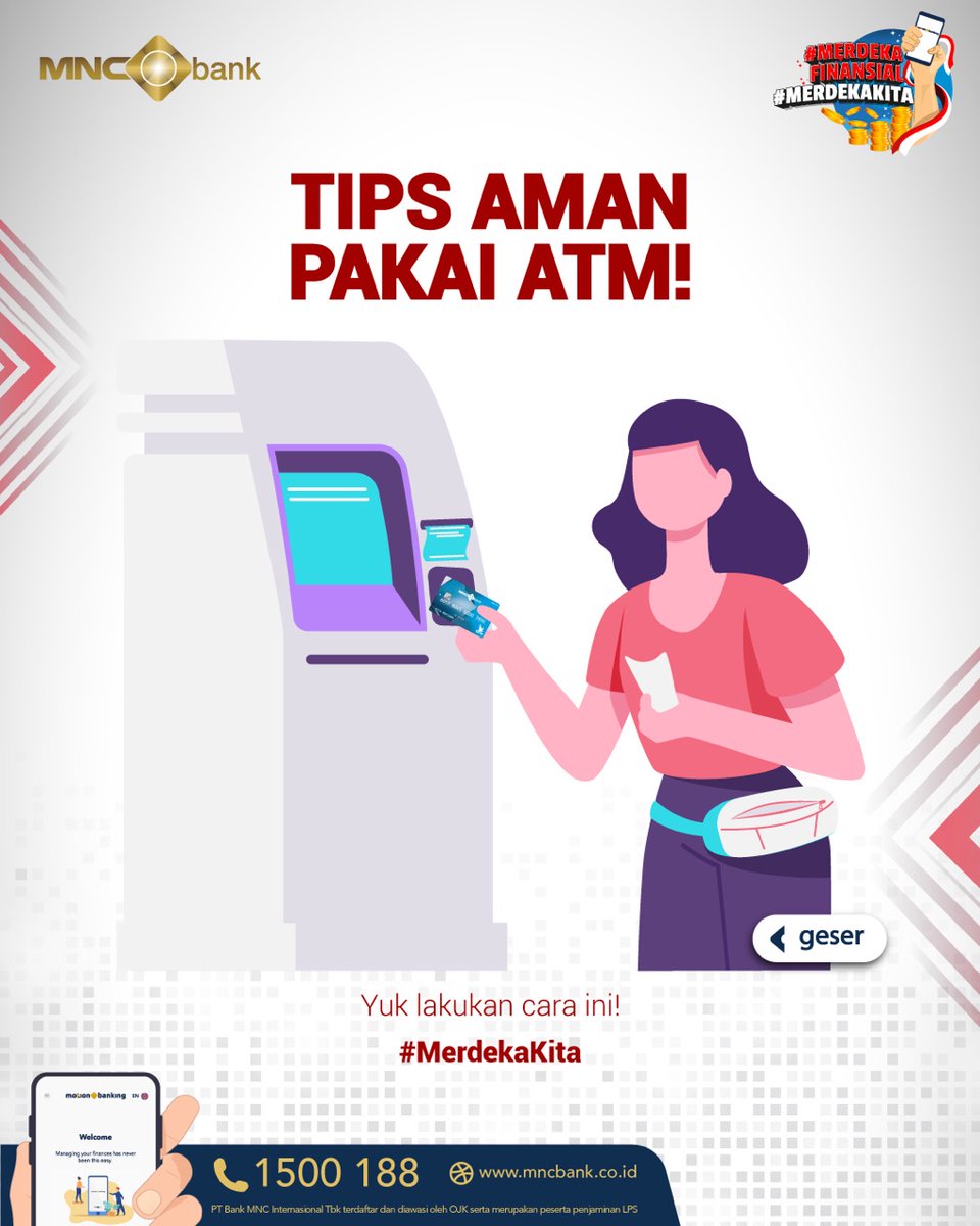 okezonenews's tweet photo. SIAPA YANG INSECURE KALAU DI ATM?

Yuk simak cara ini biar terhindar dari kejahatan saat transaksi di ATM!

☎️ 1500188 | https://t.co/MPVWD1qqay

#MNCBank #trulyyou #MerdekaFinansial #MerdekaKita https://t.co/eyyn97Jwh7