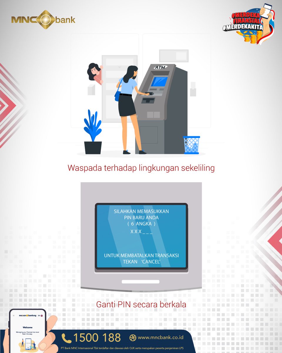 okezonenews's tweet photo. SIAPA YANG INSECURE KALAU DI ATM?

Yuk simak cara ini biar terhindar dari kejahatan saat transaksi di ATM!

☎️ 1500188 | https://t.co/MPVWD1qqay

#MNCBank #trulyyou #MerdekaFinansial #MerdekaKita https://t.co/eyyn97Jwh7