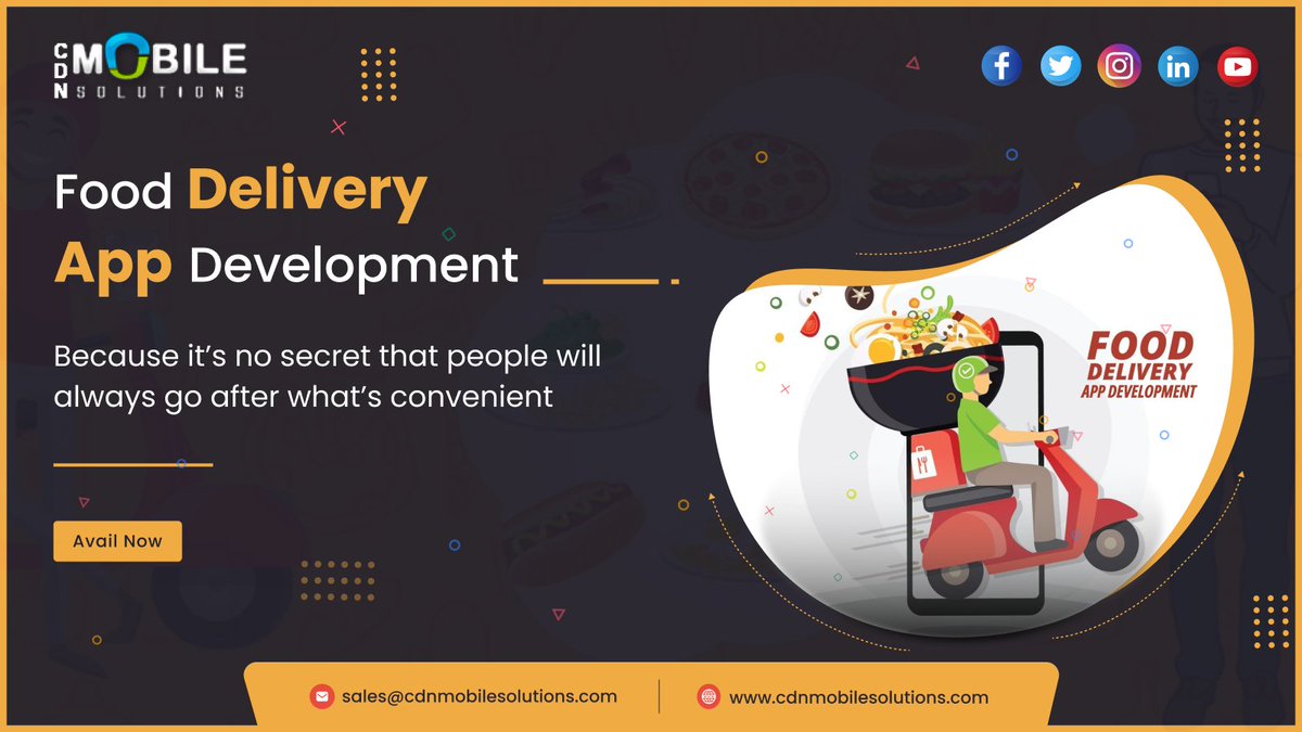 cdnmobilesoln's tweet photo. Are you peeking to build a custom #fooddeliveryapp to serve your customers with a convenient online food ordering experience?
Avail of our unmatched on-demand food delivery app development solutions.
https://t.co/TL6n2ELSmg
#foodapp #deliveryapps #cdnmobile #appdevelopment https://t.co/3CllgwaT34