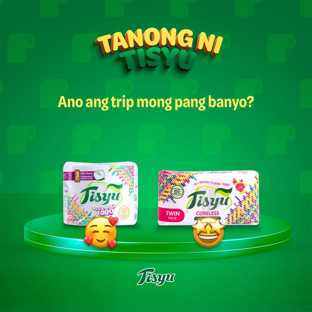 TisyuPH's tweet photo. Aling Tisyu dito ang gamit mo sa banyo? 🤔

Huwag kalimutang mag-restock bago maabutan ng tawag ng kalikasan, Ka-Tisyu! Available ang Tisyu Mega Roll at Coreless sa aming mga shops! #TisyuToTheRescue

Official Store - https://t.co/4GRlmmOimx
Shopee Store - https://t.co/LJXgS7DTTL https://t.co/CGdmu9o71m