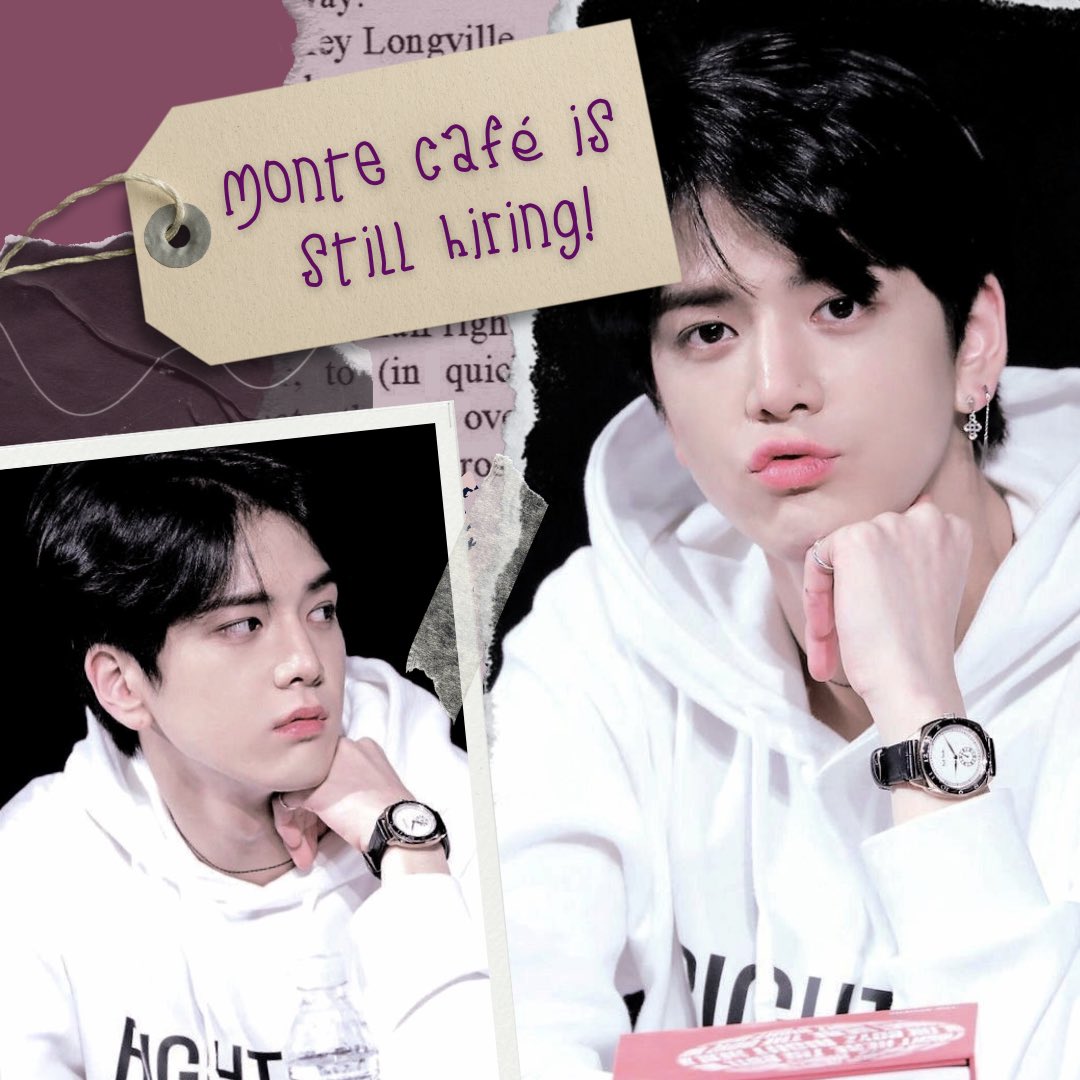THEMOONSFILES's tweet image. ⠀⠀ 
 𖠚‌ MONTE CAFE.⠀

Monte Café, a friendly coffee shop, is still hiring! My name is Kiel, and I’m encouraging you to join our Café. You will be welcomed with open arms by our family, so please do not hesitate to fill out the form below. See you soon!
⠀⠀