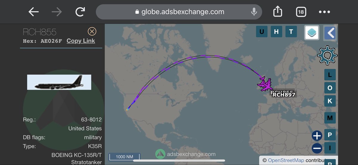 TheSnoopySnoop's tweet photo. Pair of KC-135’s #RCH855 &amp; #RCH897 arriving from Beale AFB #haveglass #AvGeek #milair #planespotting https://t.co/il5msX3TnU