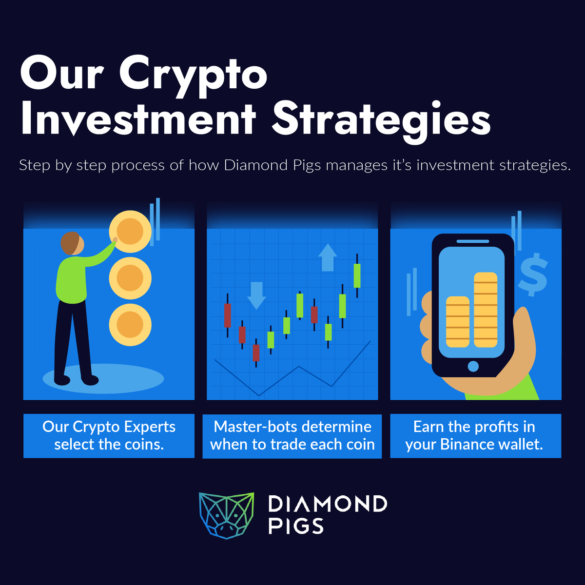 DiamondPigs's tweet photo. What makes a great Crypto Investment Strategy?

🧠 Crypto Experts select the coins
📈 Master-bots execute trades for each coin
💰 All directly in your #binance wallet

Learn more about our Investment Strategies here👇
https://t.co/KCnJ79oMtN https://t.co/MaPAONRE9o