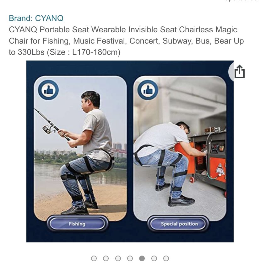 Anthonycosme's tweet photo. Absolutely losing it over the wearable invisible seat. https://t.co/GtLSoRORWr