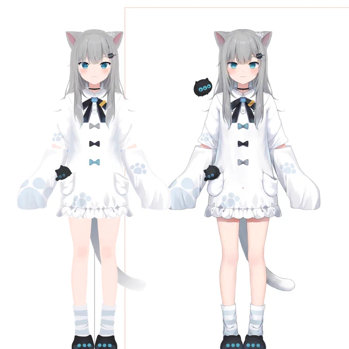 ほとんど完成!!!!!!!!!あとはMMDの方で揺れもの設定とアウトライン付けるだけやな頑張るぞ!!#Blender3d  #MMD 