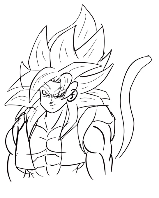 old gogeta 4 sketch from a year ago i redrew recently 