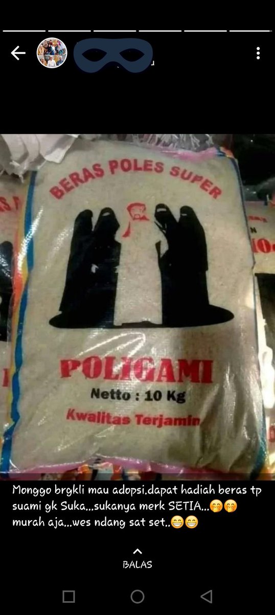 badrvn_'s tweet photo. Beras Poligami..
Status WA temen 😂😂 https://t.co/zycXEOyaav