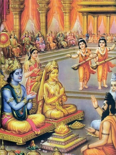 Supanna1970's tweet photo. 🌺Ideal husband 🏹: Ram had only one wife, Sita, and was devoted to Her. Even after abandoning her, Ram lived in detachment. Later, when He performed a Yadnya (Sacrificial fire) He placed Her Idol beside Him. He did not prefer another wife despite it being a practice
"श्री राम" https://t.co/SPjcMyq3QD